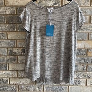 NWT Market & Spruce striped black and gray top